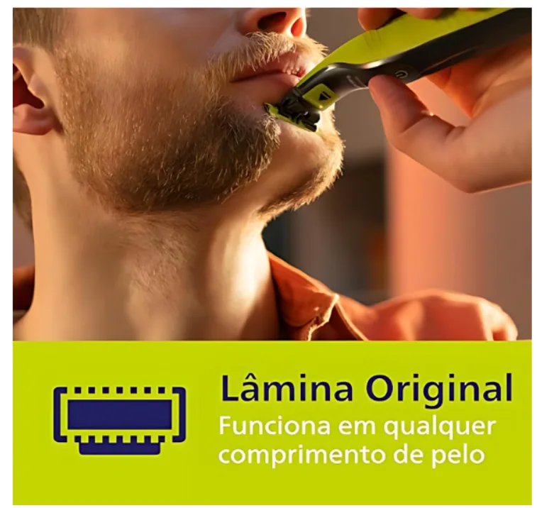 Aparador e Raspador de Pelos Philips OneBlade com 3 Pentes QP2724/10 À prova d’água Bivolt