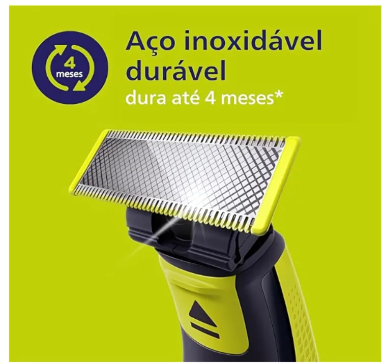Aparador e Raspador de Pelos Philips OneBlade com 3 Pentes QP2724/10 À prova d’água Bivolt