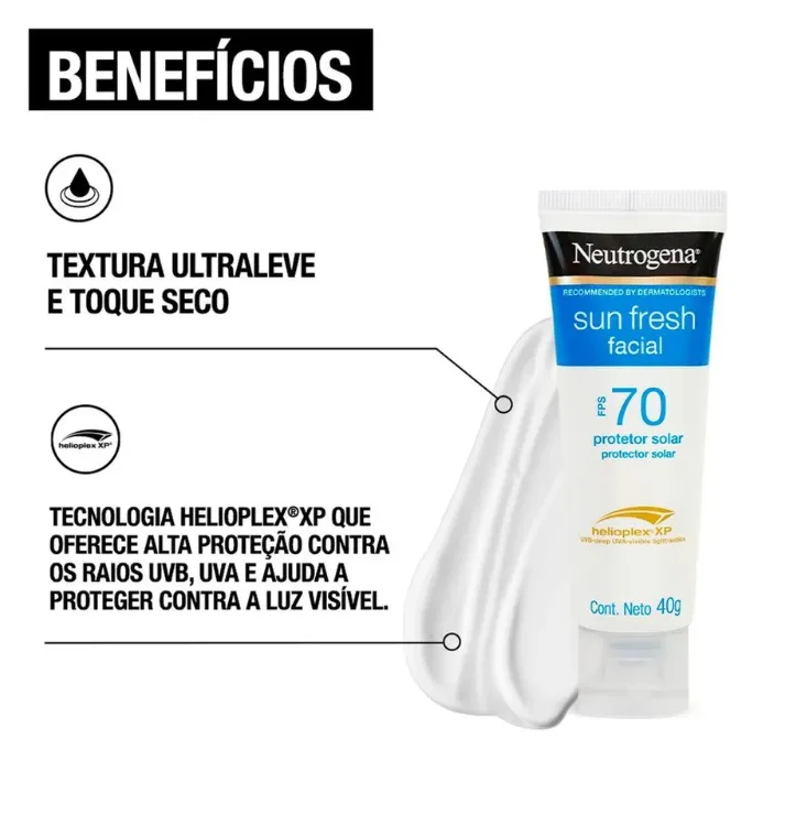 Neutrogena Sun Fresh Protetor Solar Facial Fps70 40g
