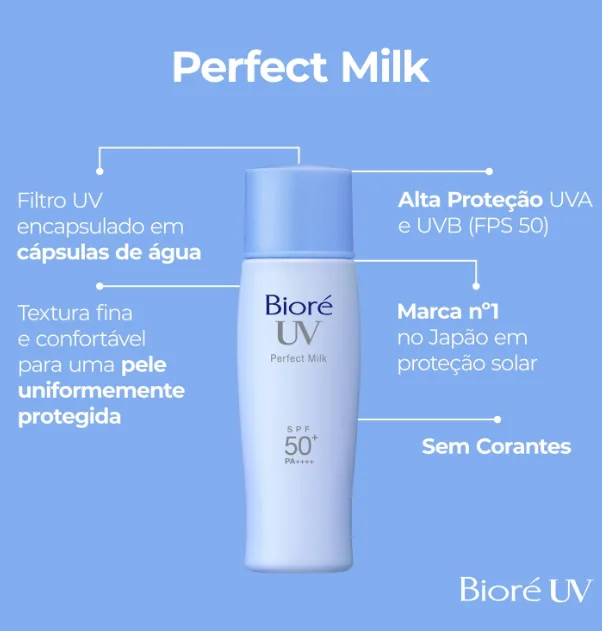 Protetor Solar Facial FPS50 Bioré UV Perfect Milk 40ml